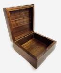 5.1inch Personalised Walnut Wood Jewelry Box Square Wooden Box With Magnetic Lid
