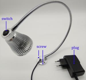 China Flexible Bendable Stainless Steel Tubing Bedside Reading Lamp 1W wholesale