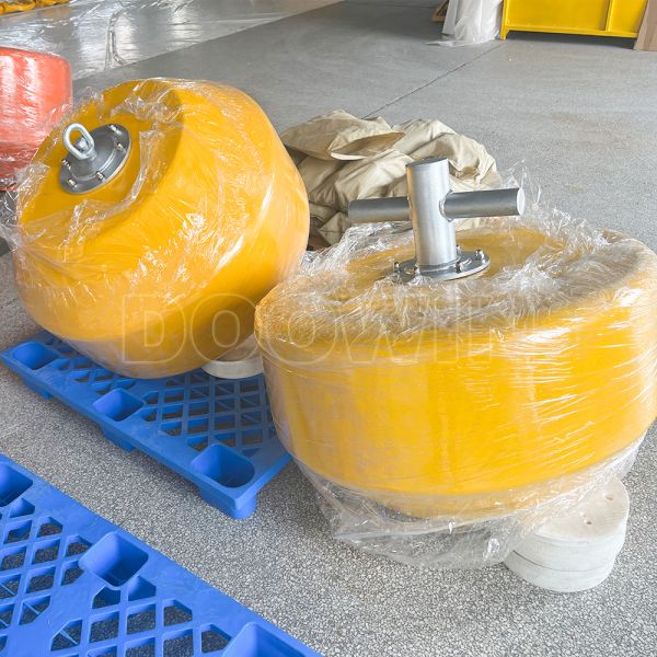 Cylindrical Yellow Orange Mooring Buoy , Foam Filled Mooring Buoys SGS Certified