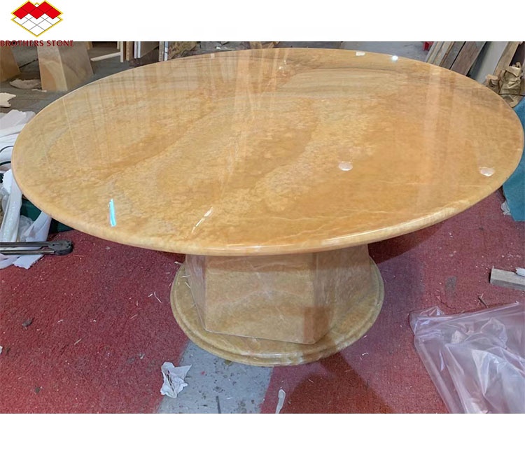 Thickness Tolerance /- 1mm Antique Book Match Yellow Onyx Marble for Lavabo Component