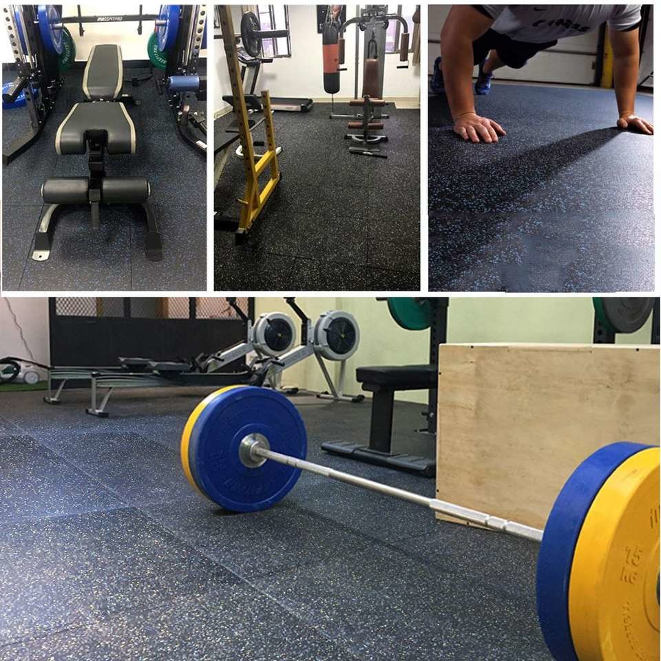 Noise Insulating Crossfit Rubber Flooring Recycle Rubber Mats For Gym Protective Floor