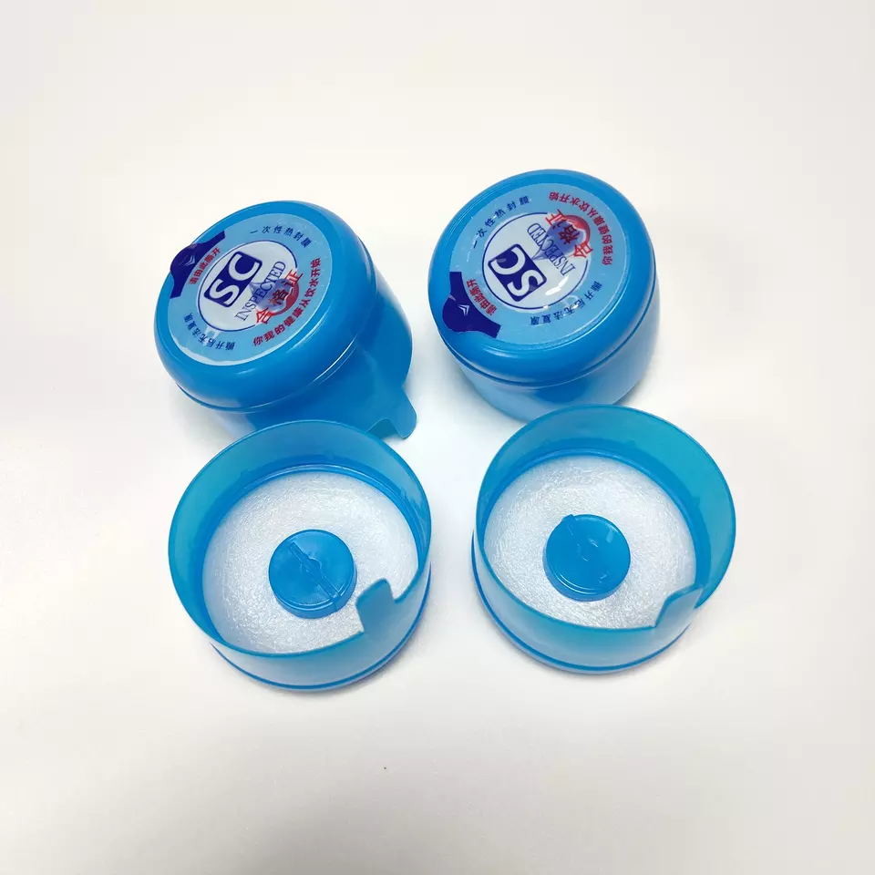 PE Non Spill Water Bottle Caps Peel Off Type With Foam Gasket