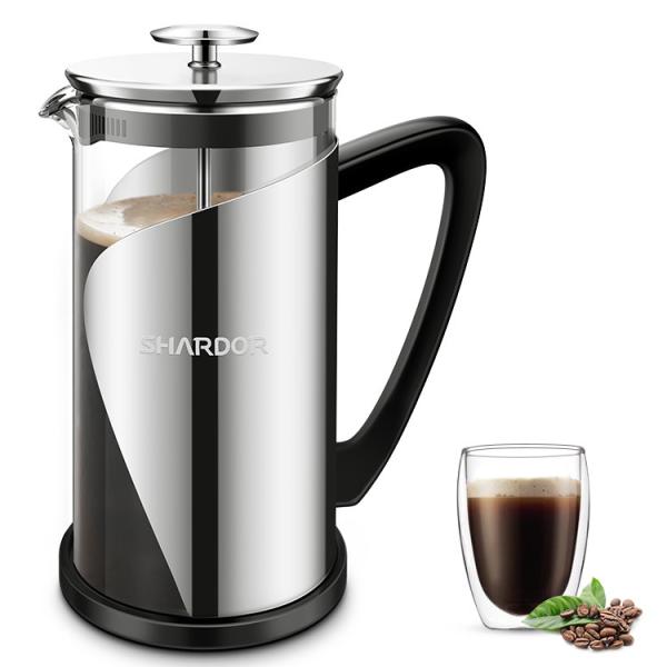 BPA Free Electric French Press Coffee Maker Stainless Steel ABS 2 Layer Filter