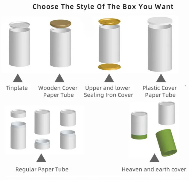 Roll Edged Paper Cans Packaging Custom PET Window With Ribbon