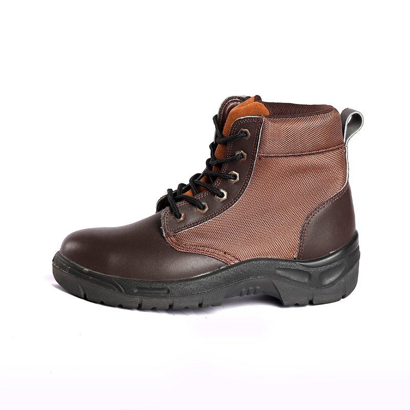 Black Anti Slip Waterproof Safety Footwear Leather Steel Toe Men'S Heavy Industry