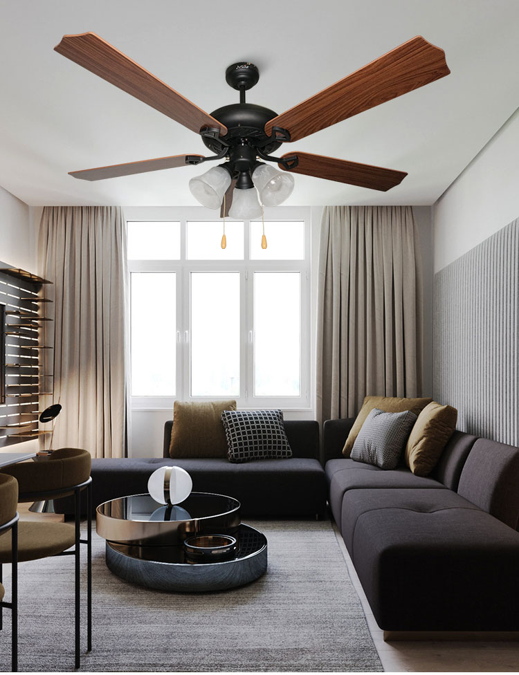 52 inch Traditional LED Ceiling Fan with 5 MDF Blades and Lighting Solutions Service