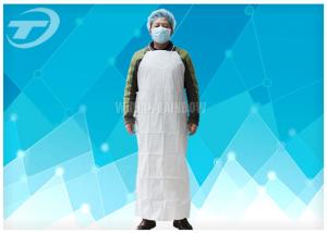 China Plastic Coated Aprons Waterproof  43 Gsm / Disposable White Coats on sale