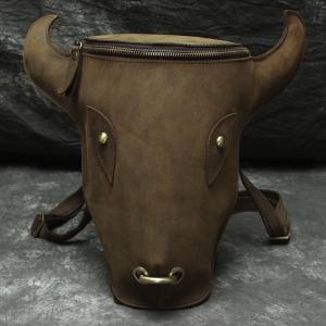 China Bull Head Suede Leather Backpack wholesale