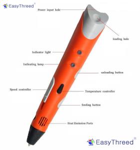 China Easthreed Small Professional 3D Printing Pen , Yellow / Blue / Pink 3D Pen For Children wholesale