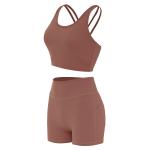 Butt Lifying Shorts Female Sports Bras Ribbed Seamless Workout Sets Activewear
