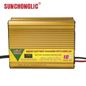 China Intelligent AGM GEL Battery Charger AC150V Input Low Voltage Protection 12V 10A wholesale
