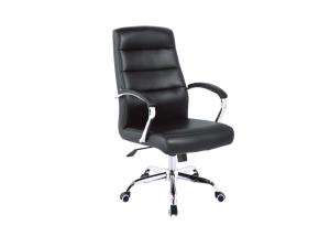 China Ergonomically Staff 57cm Leather Desk Chair With Wheels wholesale