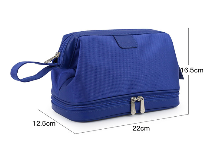 Canvas Mens Travel Wash Bag , Promotional Men'S Leather Shaving Kit Bag