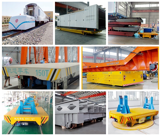 Cast Steel Wheel Carriage Rail Guided Transfer Trolley Used In Workshop
