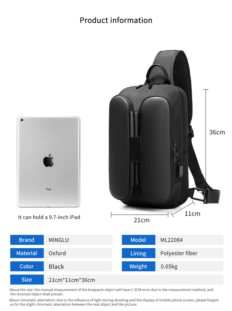 Fashionable Crossbody Mens Sling Bag Waterproof OEM/ODM Accepable