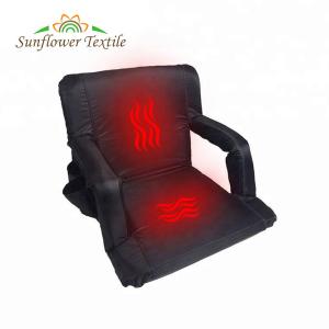 China Black 20&quot; Wide Folding Stadium Chair Heated Stadium Chairs Bleacher Chair wholesale