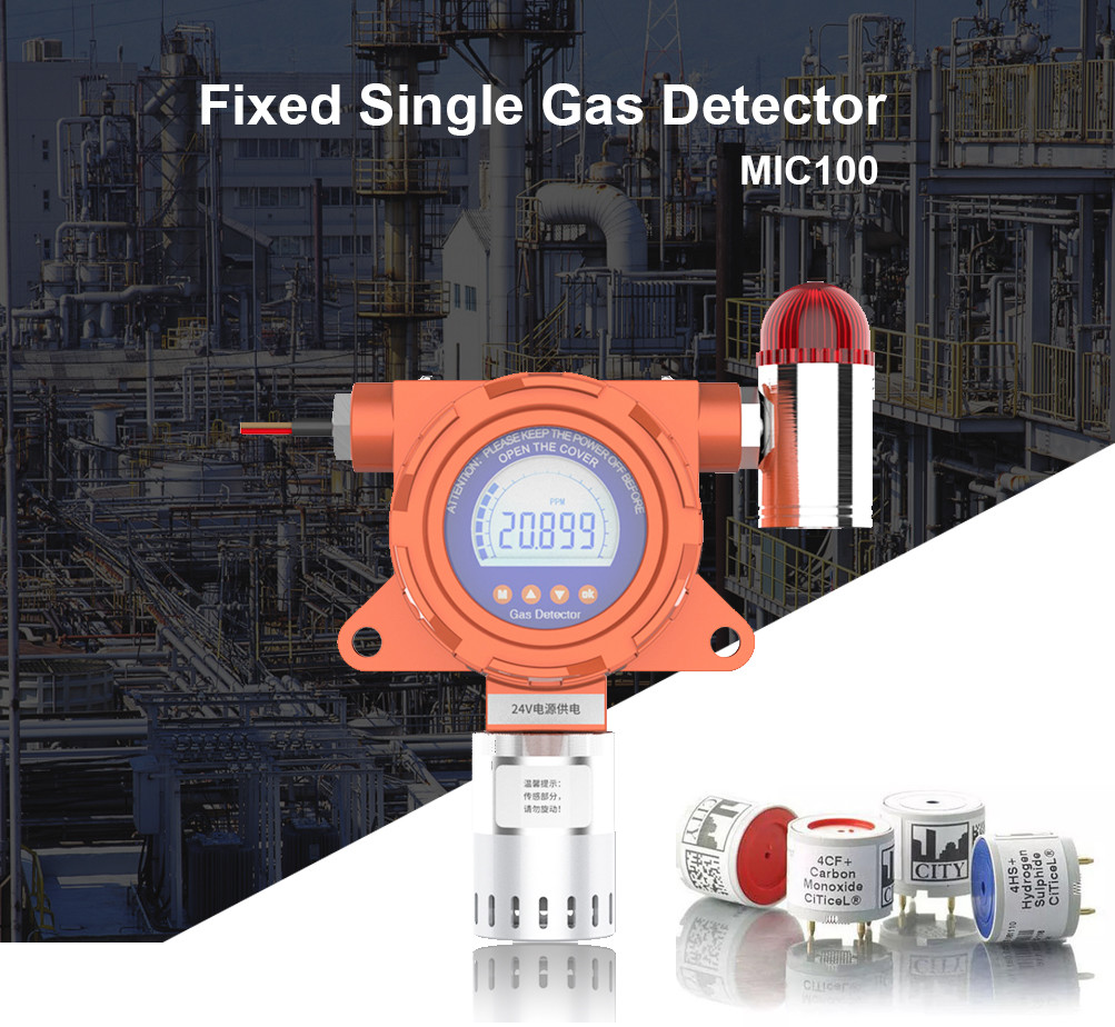 MIC100 Online Fixed Gas Leak Detector Industrial Toxic Gas Monitoring Device Oem