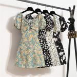 Sweet Black And White Daisy Flower Ladies Vacation Dresses