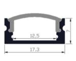 Milewood LED Light Aluminium Profile Aviation 6063 17.3x7mm