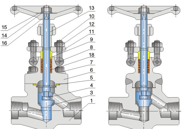 1.5 Inch Industrial Forged Steel Globe Valve Class 800 A105N J11H NPT Threaded Ends