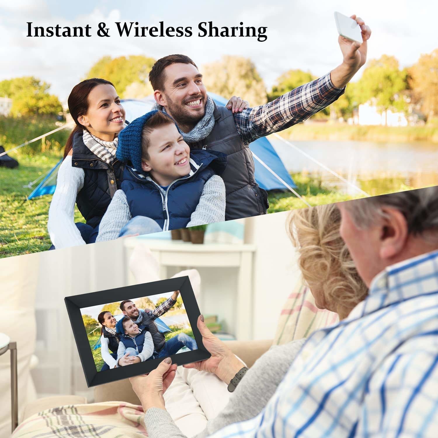 Customized Smart Cloud Picture Frame Auto-Rotate IPS Touch Screen WiFi Digital Photo Frame