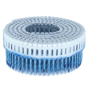 China Screw Aluminum Plastic Coil Nails With Yellow Painting Finish 1.875 in. x 0.099 in. 0-Degree wholesale