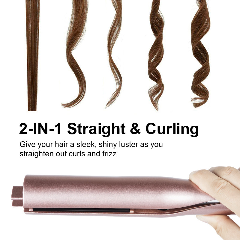 OEM 220 degree Hair Straightener Curler 2 In 1 Nano Titanium Plate