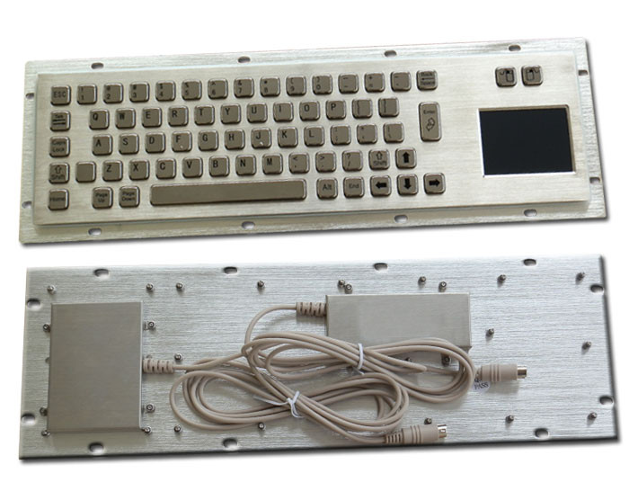 Vandal Proof Industrial Metal Computer Keyboard with Rear Panel Mount