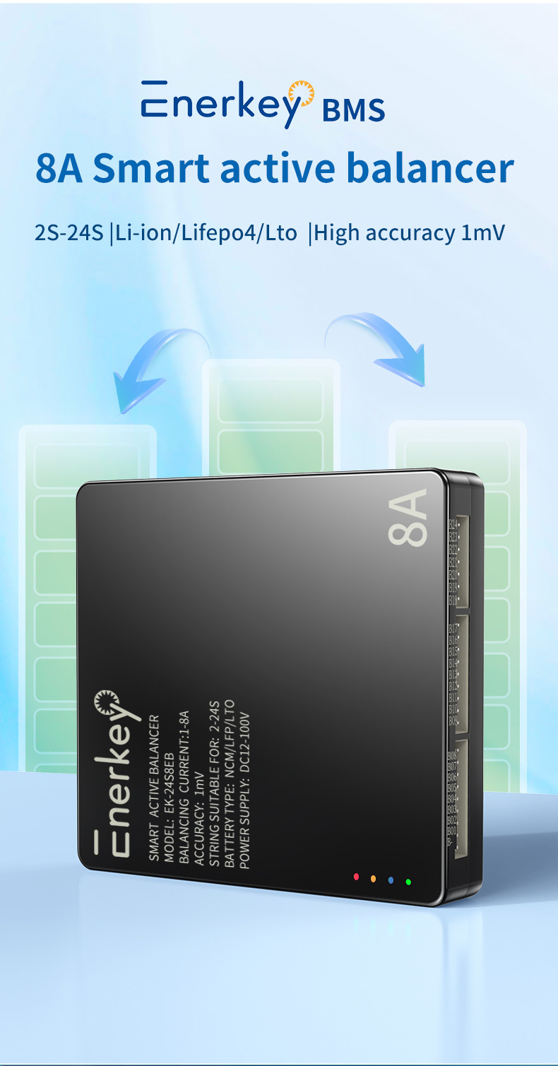 Enerkey 24s 8a Smart Active Balancer 1A-8A Lifepo4 Battery Equalizer