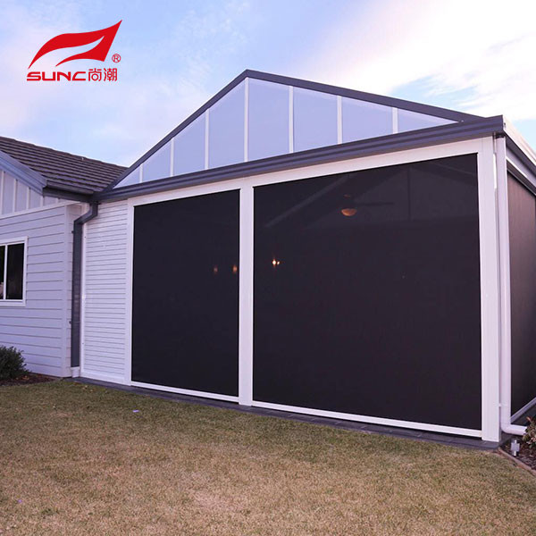 Electric Waterproof Outdoor Roller Blinds Zip Track Blinds Patio Roll Up Shade Window