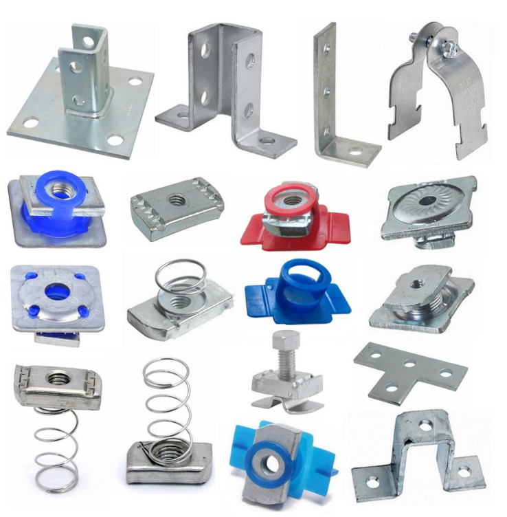 Solar Fastener Zinc Plated Carbon Steel Combo Nut Washer Channel Nut Strut Channel Nuts With Plastic Wing