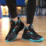 black Canvas Leather Beita High Upper Basketball Shoes Anti Slip