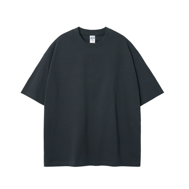 270G Heavy Cotton Blank Vintage Color Rib O-Neck T-Shirt for Men Custom Logo Design