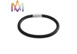 6mm Thickness Leather Engraved Magnetic Buckle Bracelet