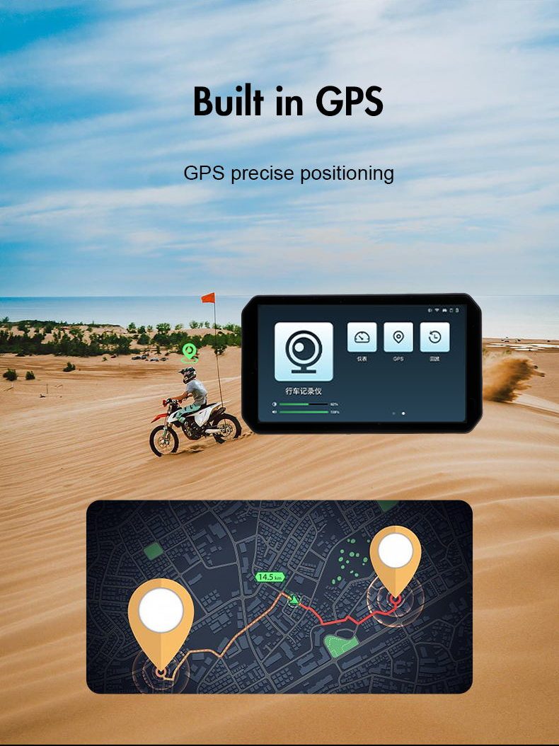 5 inch IPS Screen Waterproof Wireless Carplay Motorbike GPS Navigation Multimedia Player for motocycle