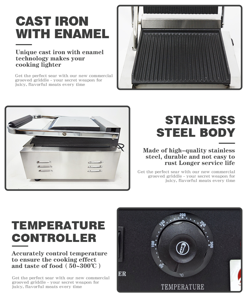 Upgrade Your Cooking Experience with this Stainless Steel Electric Contact Grill