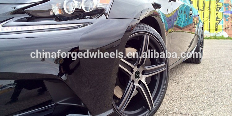 Gloss Black Customized 2-PC Forged Rims For Lexus IS/ 19 inch Alloy Car Rims