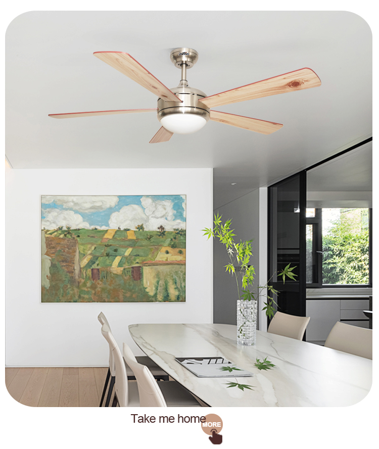 3 Color LED Light Modern Design 5 MDF Blades Large Ventilation Rotating Ceiling Fan