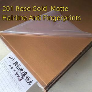 China AISI 201 304 Rose Gold Color Matte Hairline Anti Fingerprints Decorative Interior Decoration Stainless Steel Sheet wholesale