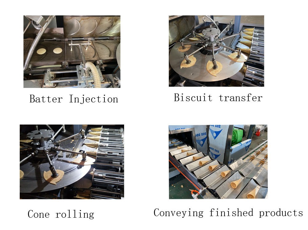 PLC 5000pcs/h 120mm waffle Sugar Cone Making Machine