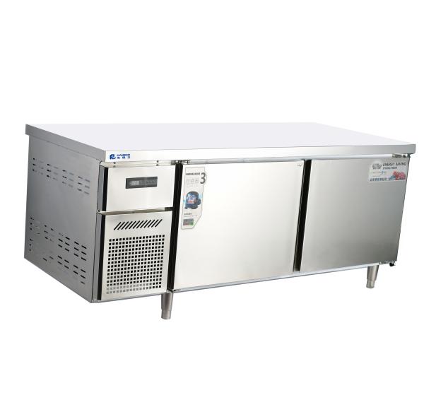 Quality 110V/60HZ 2-Door Stainless Steel Counter Chiller for Commercial Kitchen Refrigeration for sale