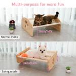 Bamboo Wooden Dog Bed Frame Platform Oxford Cloth ODM