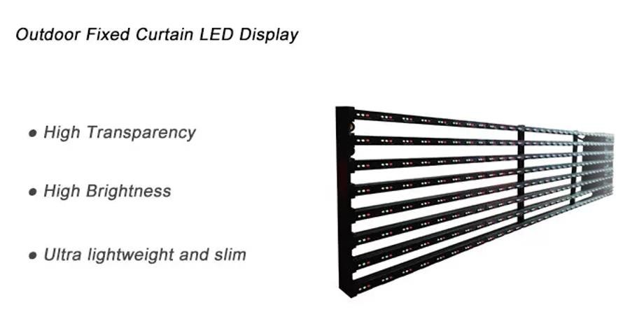 DIP346 15.625mm Mesh Curtain Led Display Transparent Led Wall For Building Facade