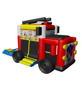 China Fire Truck Inflatable Castle Bounce House For Childrens wholesale
