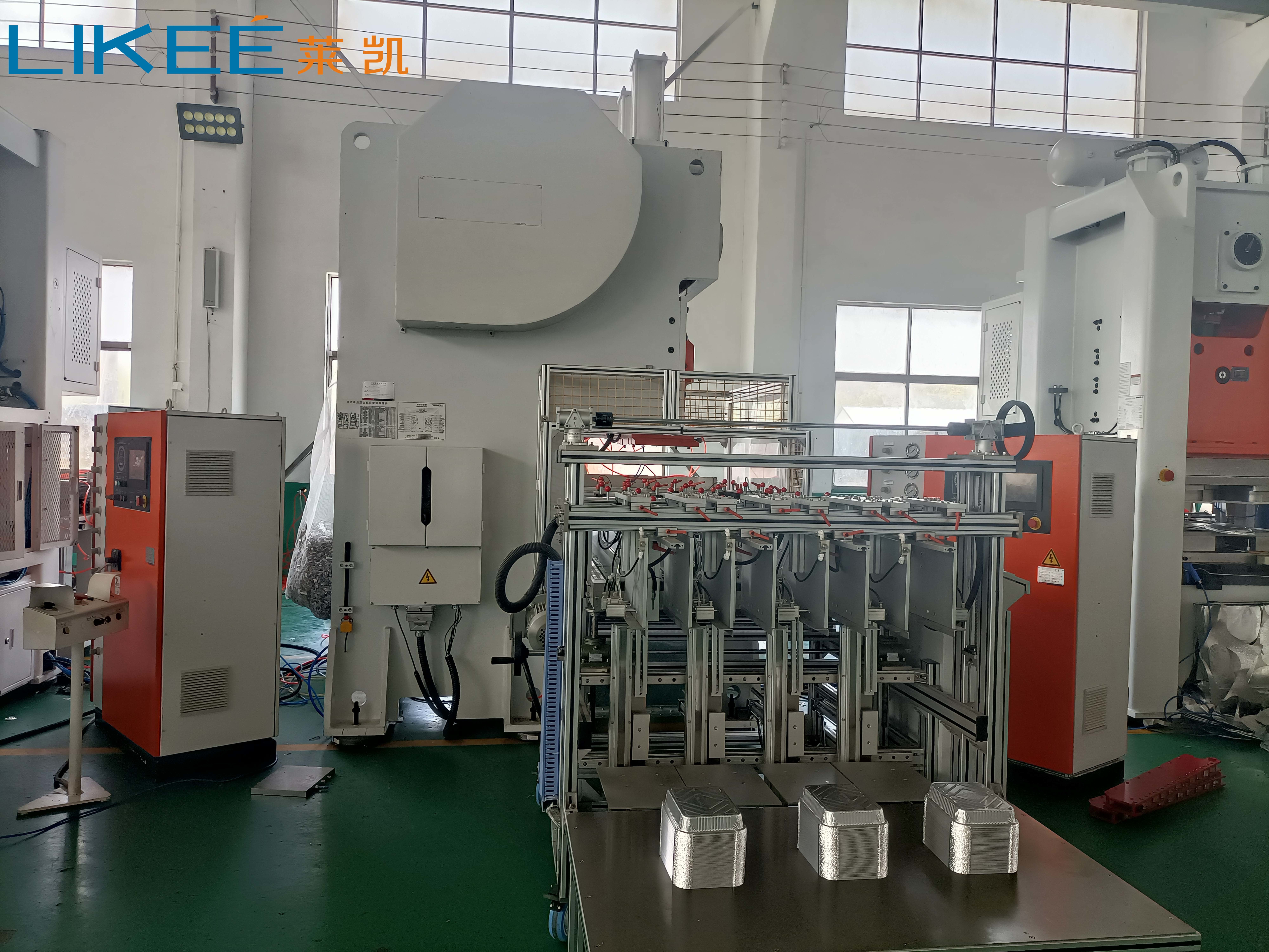 Mitsubishi PLC Controlled 3 Cavity Aluminium Foil Container Production Line LK-T63