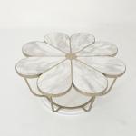 Living Room Stainless Steel Round Certral Coffee Table With Brushed Gold Satin