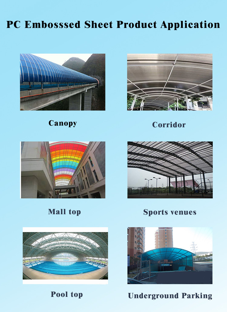 Multi Wall Polycarbonate Embossed Sheet 16mm 6m