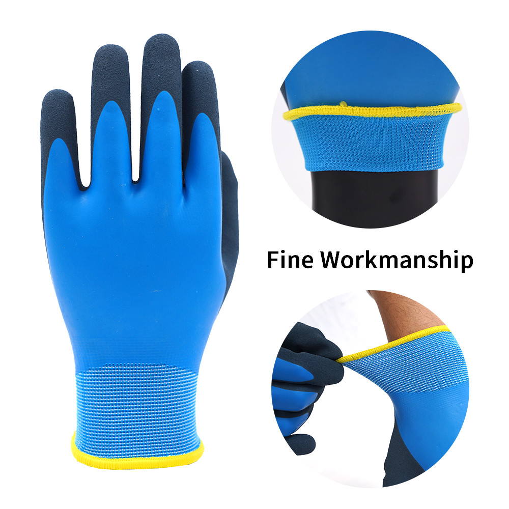 13 Gauge Double Layer Latex Gloves Abrasion Resistant Work Gloves OEM ODM