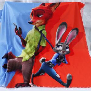 China Real Cartoon Character Digital Print Blanket , Sherpa Flannel Throw Blanket wholesale