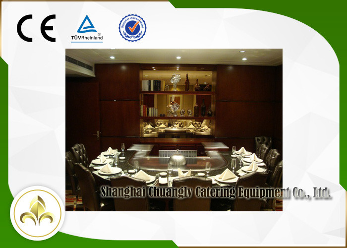 Professional Ten Seat Gas Teppanyaki Plate Table With Ventilation / Precipitator